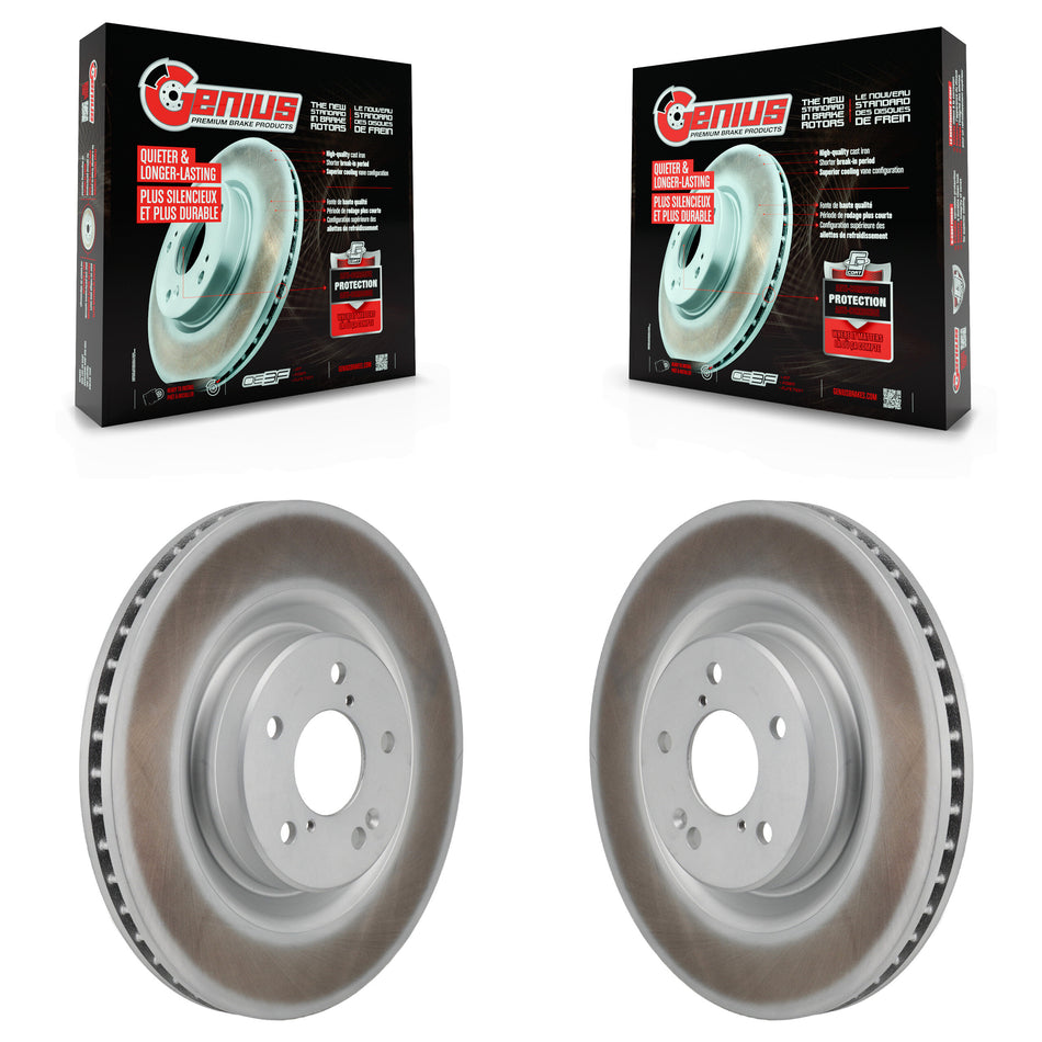 Front Coated Disc Brake Rotors Pair For Acura MDX Honda Pilot KG-101960