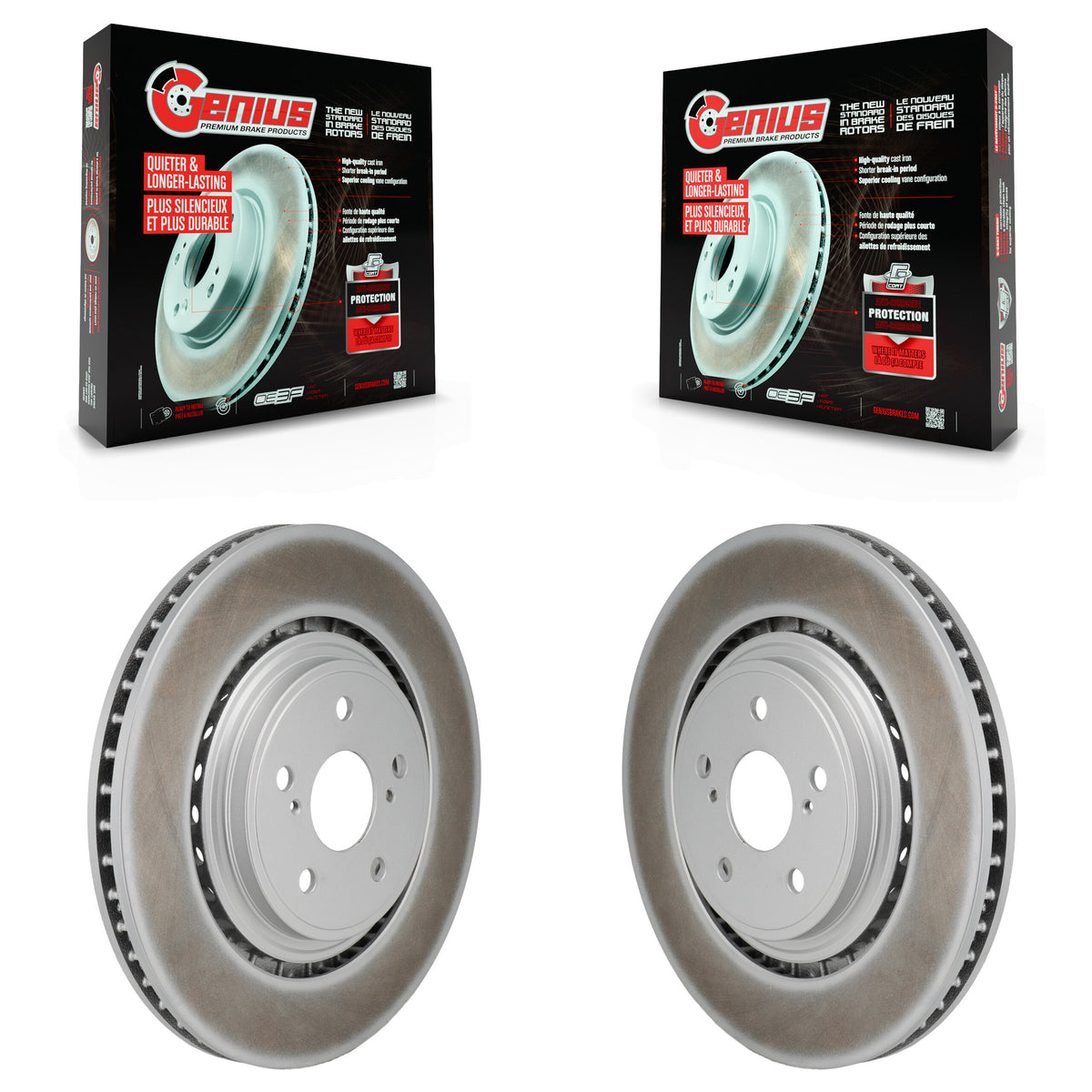 Front Coated Disc Brake Rotors Pair For Toyota Highlander Lexus RX350 RX350h KG-101963