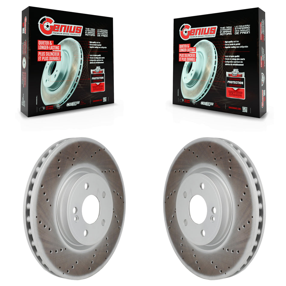 Front Coated Brake Rotor Pair For Mercedes-Benz GLB250 GLA250 A220 CLA250 A250 EQB 350 300 KG-101964