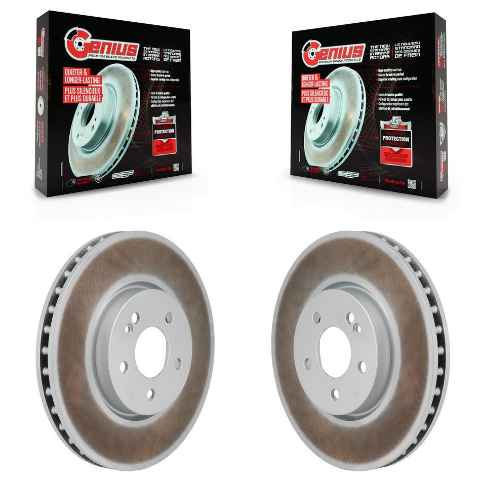 Front Coated Disc Brake Rotors Pair For Mercedes-Benz A220 CLA250 With Standard Brakes KG-101965