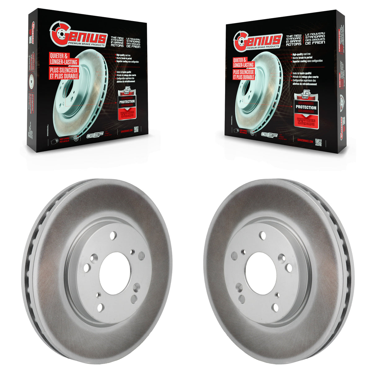 Front Coated Disc Brake Rotors Pair For 2017-2021 Honda Clarity KG-101968
