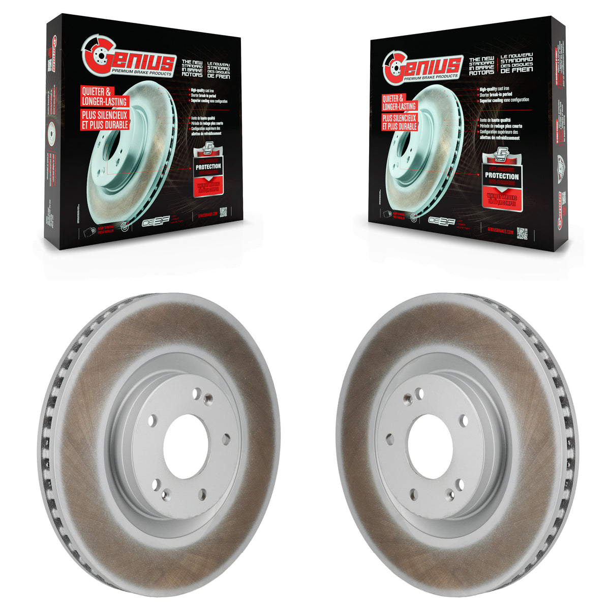 Front Coated Disc Brake Rotors Pair For Hyundai Santa Fe Kia Sorento Cruz KG-101972