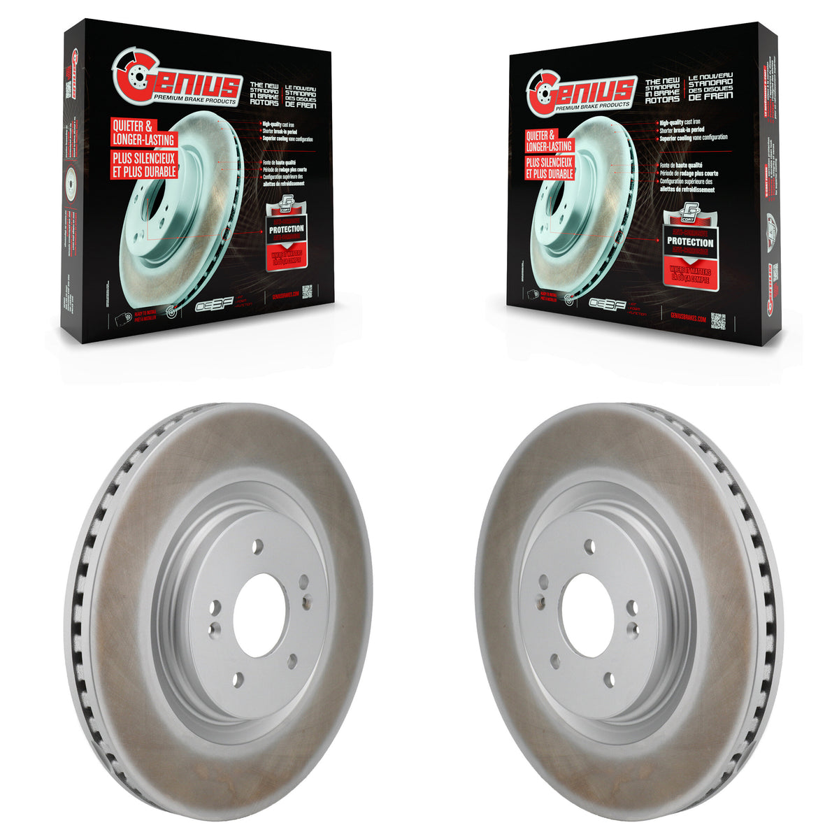 Front Coated Disc Brake Rotors Pair For Hyundai Sonata Kia K5 KG-101973