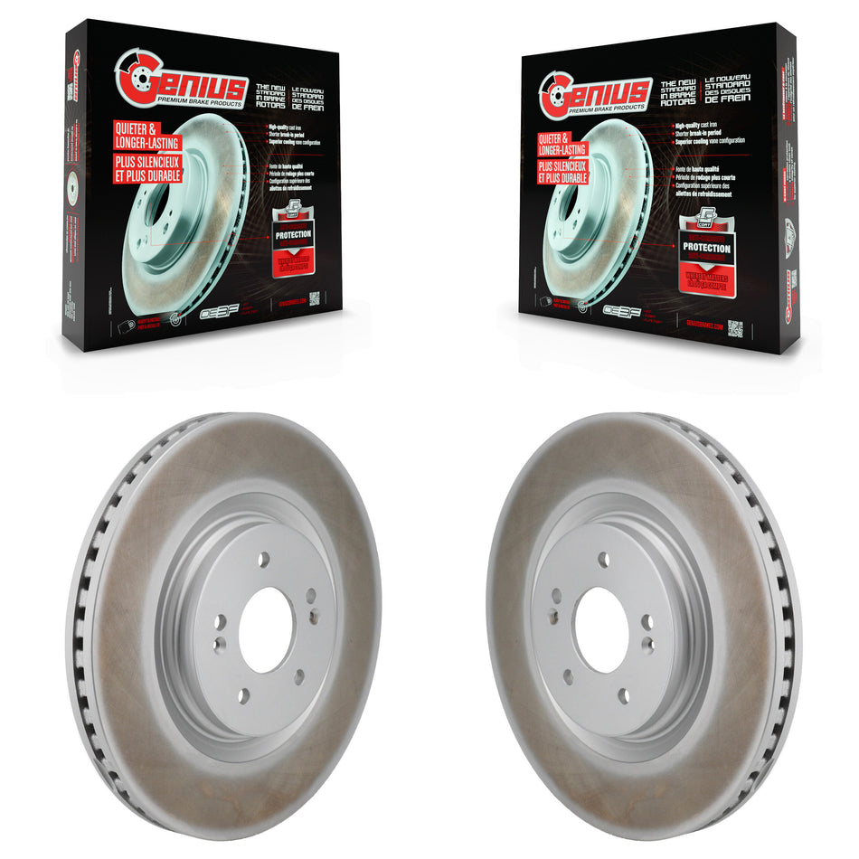 Front Coated Disc Brake Rotors Pair For Hyundai Sonata Kia K5 KG-101973
