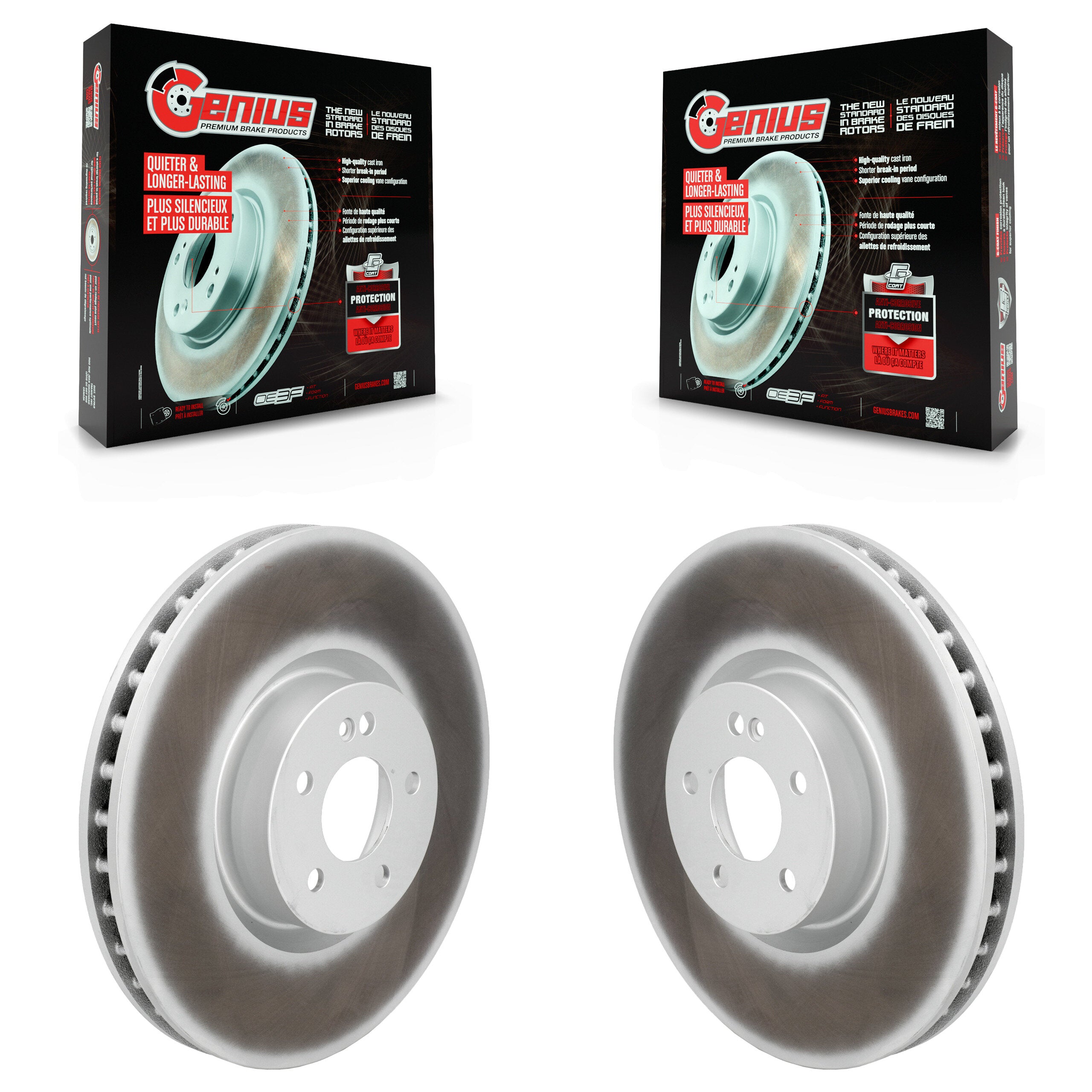 Front Coat Brake Rotor Pair For Mercedes-Benz GLC300 C43 AMG GLC43 E450 E300 E400 E53 E350 KG-101976