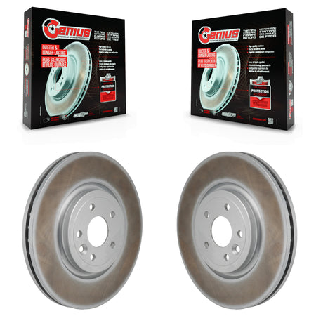 Front Coated Disc Brake Rotors Pair For Jaguar XE XF KG-101978
