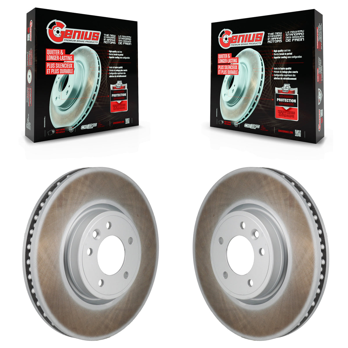 Front Coated Disc Brake Rotors Pair For Land Rover Range Sport Discovery KG-101980