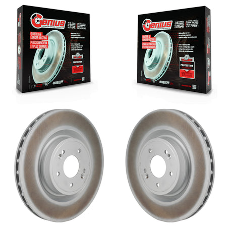 Front Coated Disc Brake Rotors Pair For Genesis G70 Kia Stinger KG-101984
