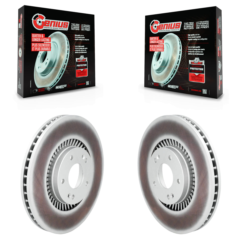 Front Coated Disc Brake Rotors Pair For 2022-2025 Kia Carnival KG-101986