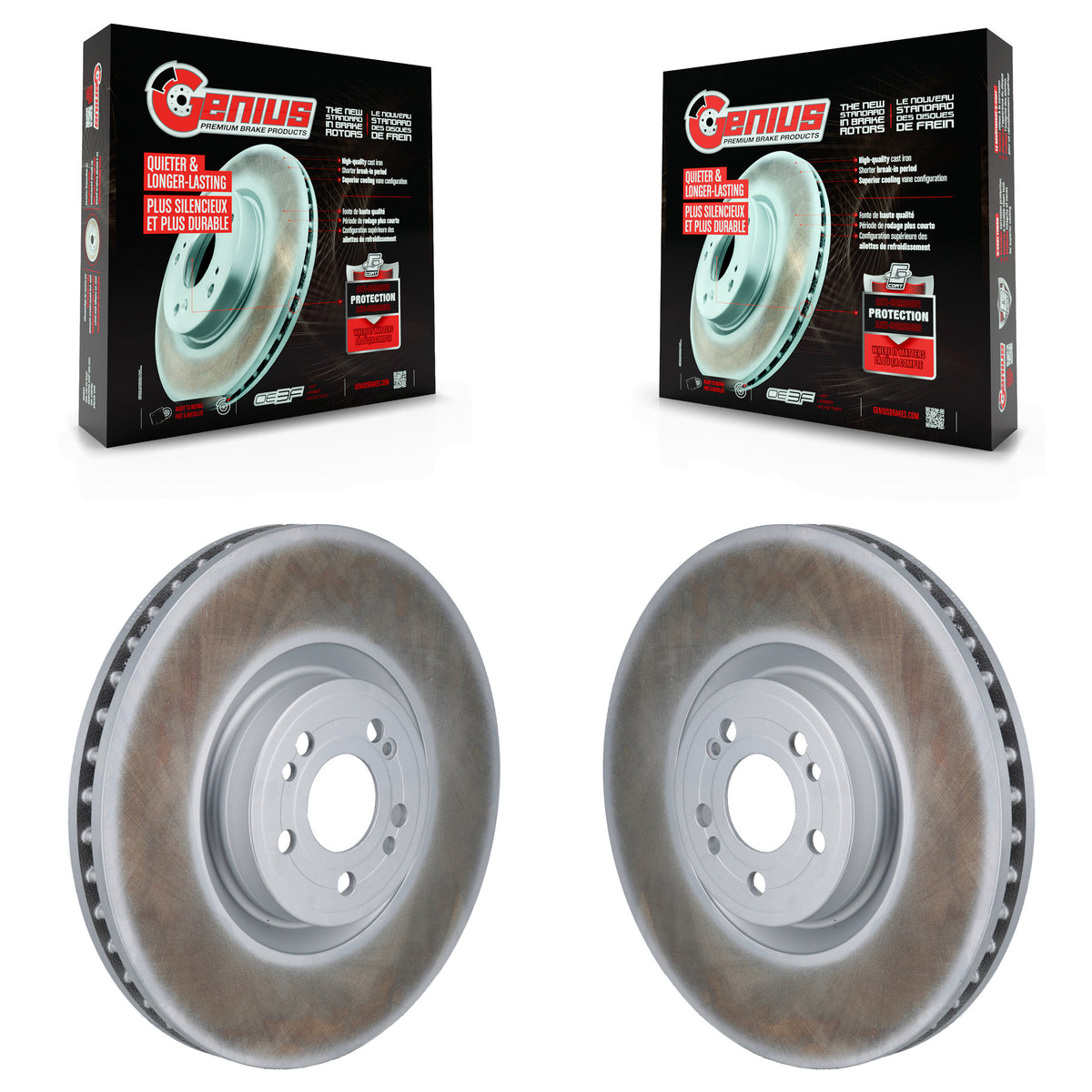 Front Coated Disc Brake Rotors Pair For Mercedes-Benz GLE450 GLS450 GLS580 GLE580 KG-101994