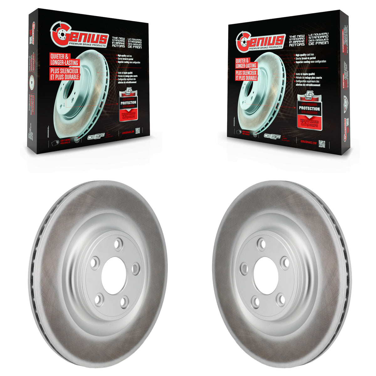 Rear Coated Disc Brake Rotors Pair For Jaguar F-Type XJ KG-101995