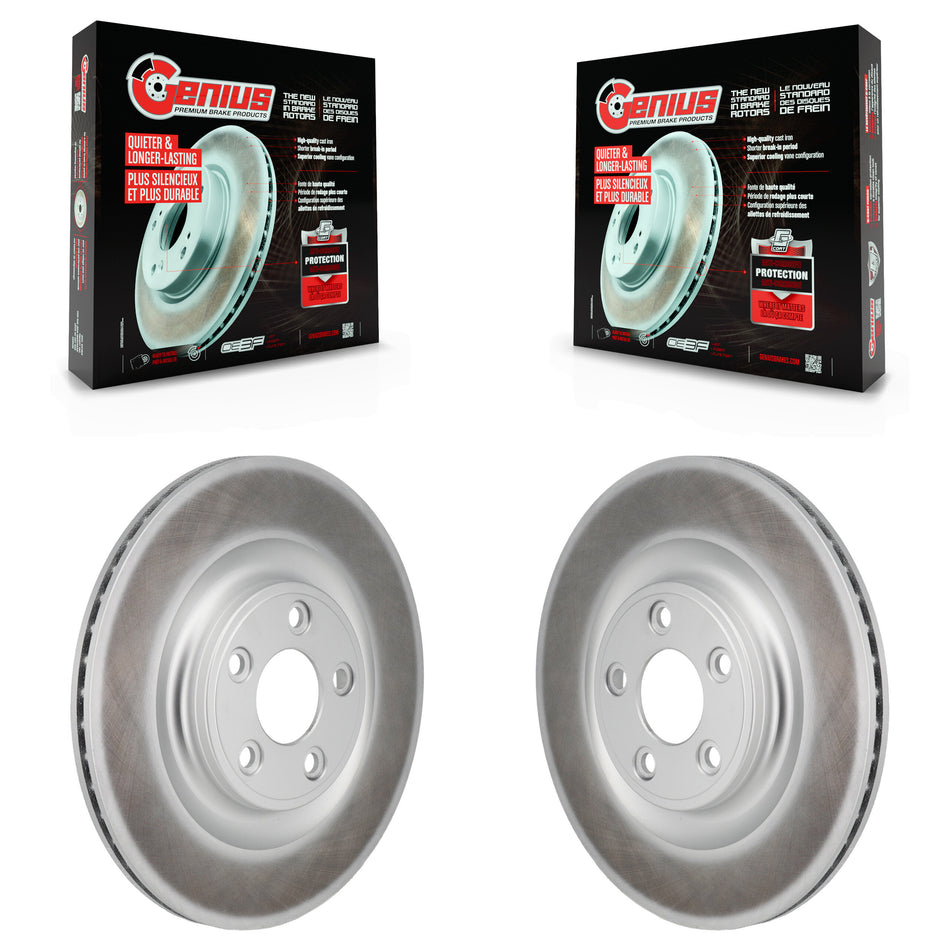 Rear Coated Disc Brake Rotors Pair For Jaguar F-Type XJ KG-101995