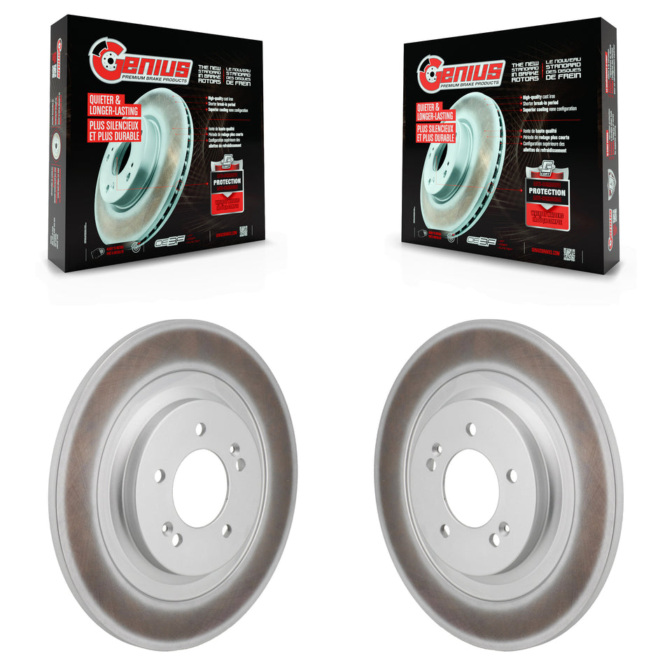 Rear Coated Disc Brake Rotors Pair For Hyundai Sonata Kia K5 KG-101996