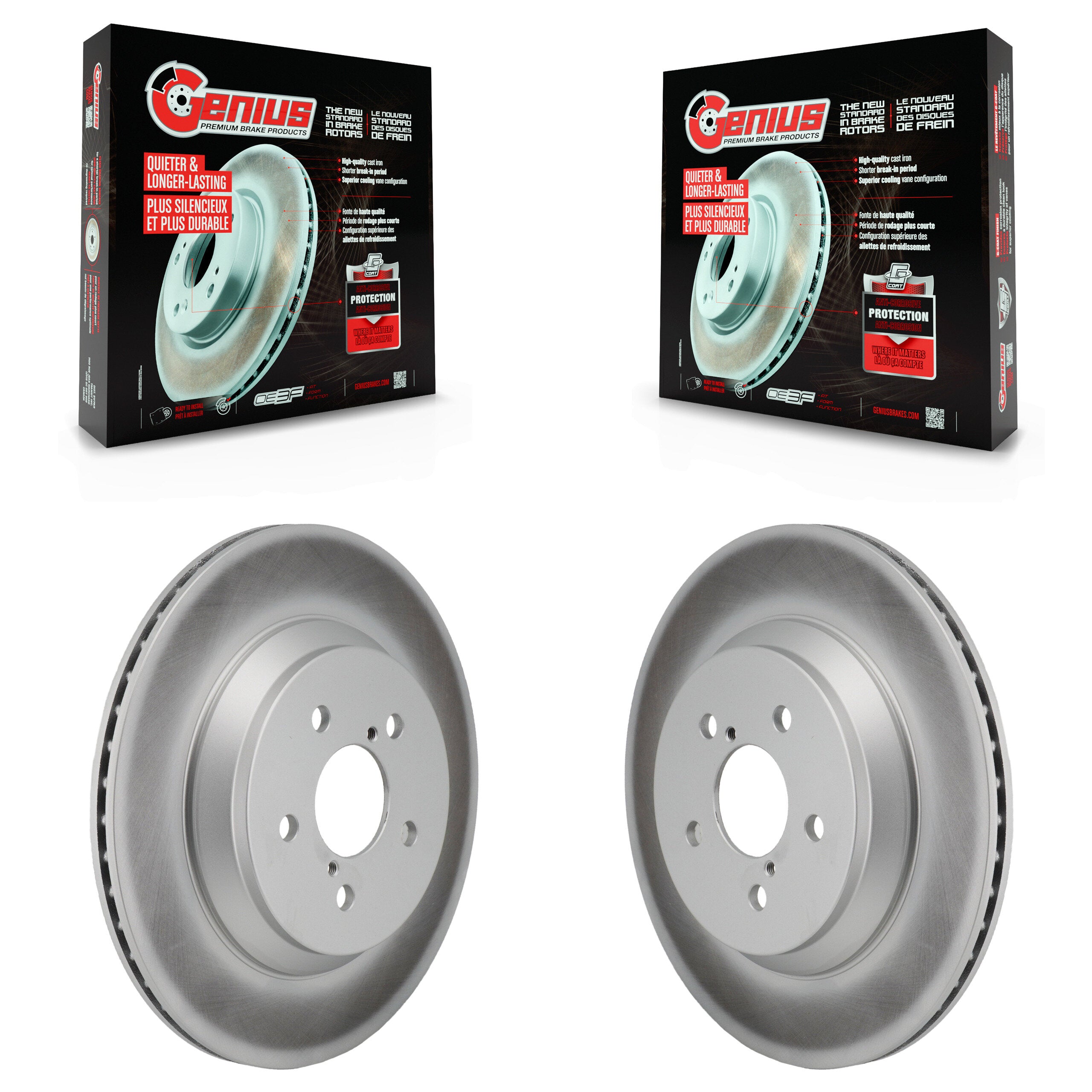 Rear Coat Disc Brake Rotor Pair For 2021-2023 Subaru Crosstrek With Electric Parking KG-102000