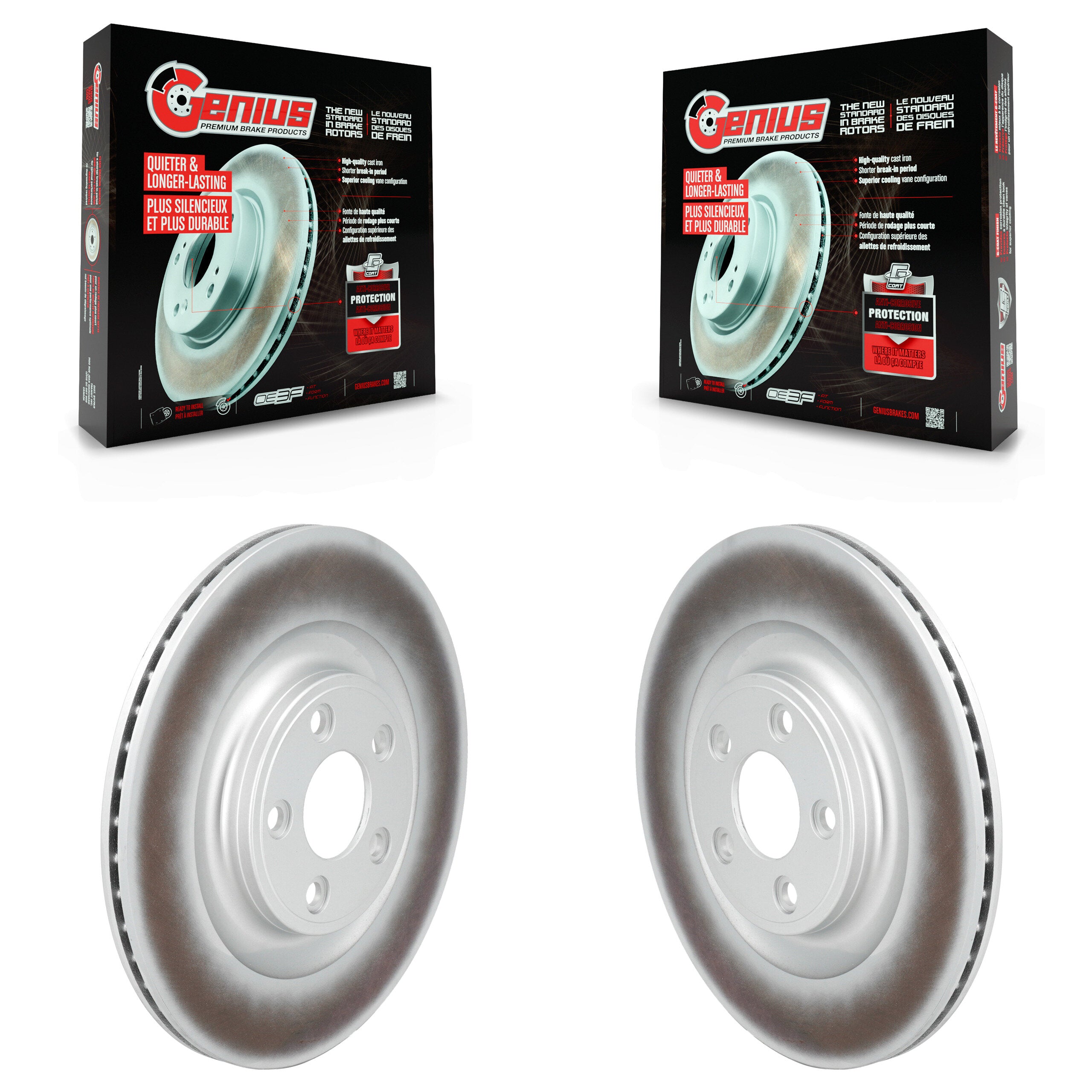 Rear Coated Disc Brake Rotors Pair For Mercedes-Benz E450 E400 E53 AMG CLS53 CLS450 E43 KG-102010