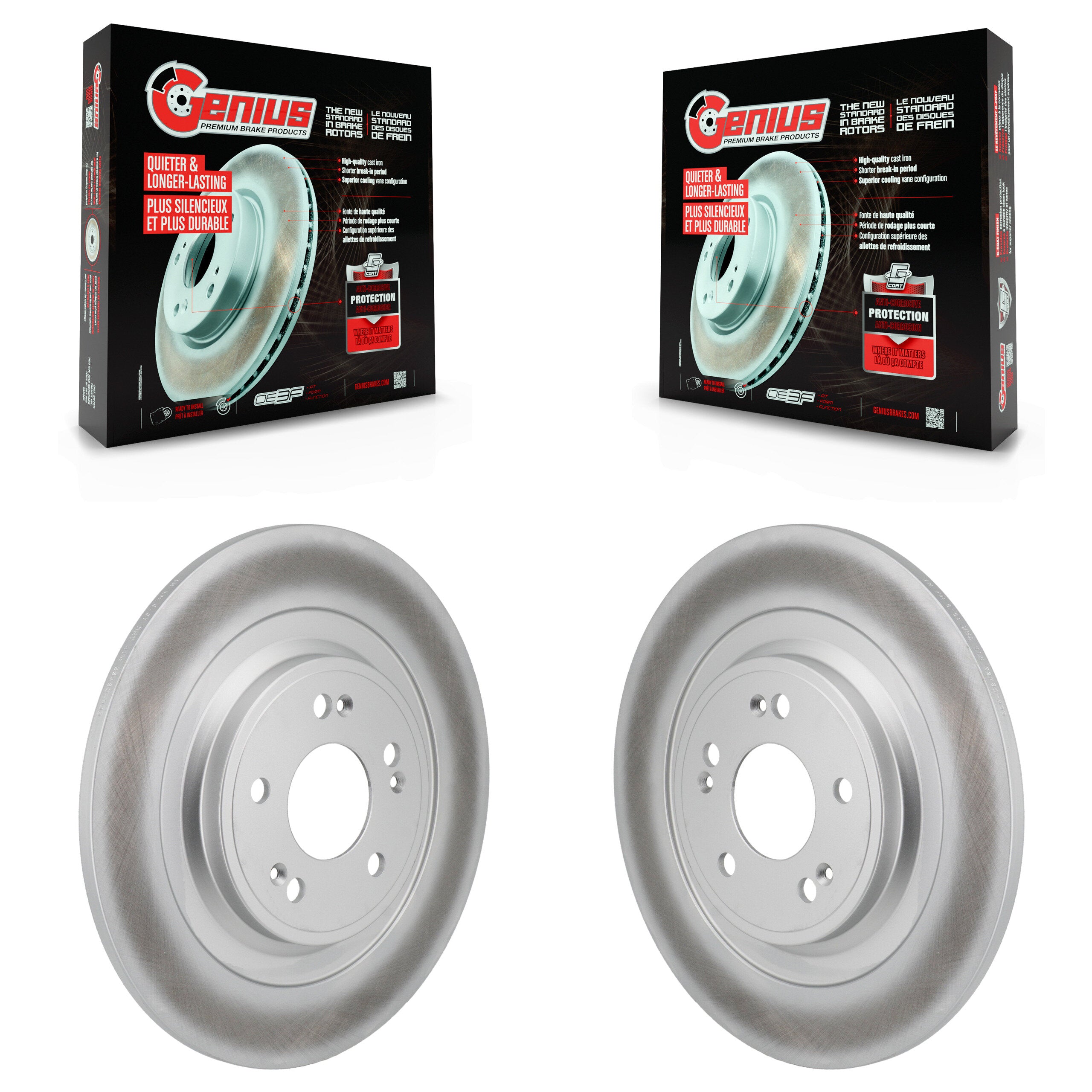 Rear Coated Disc Brake Rotors Pair For Hyundai Ioniq 5 Genesis Kia EV6 GV70 6 GV60 G80 KG-102018