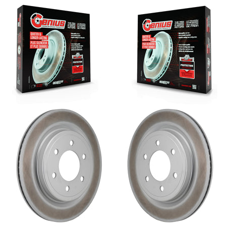 Rear Coated Disc Brake Rotors Pair For Ford F-150 Lightning Expedition Lincoln Navigator KG-102024