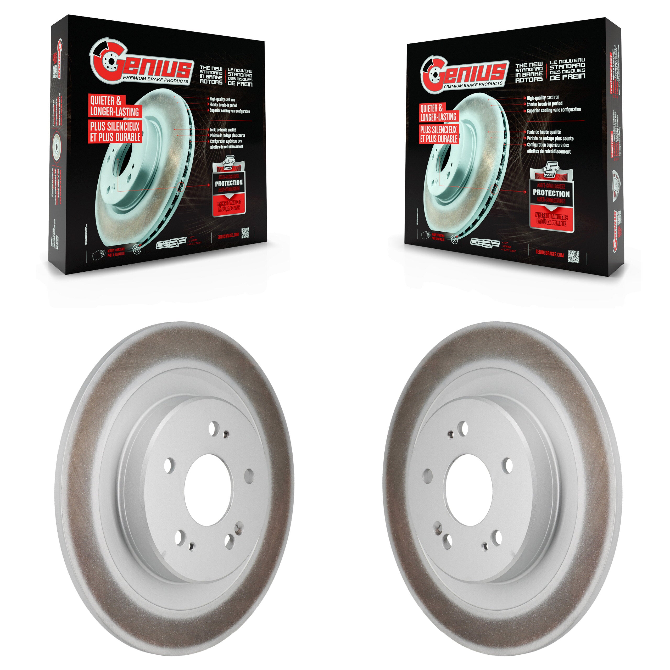 Rear Coated Disc Brake Rotors Pair For 2021-2023 Acura TLX KG-102032