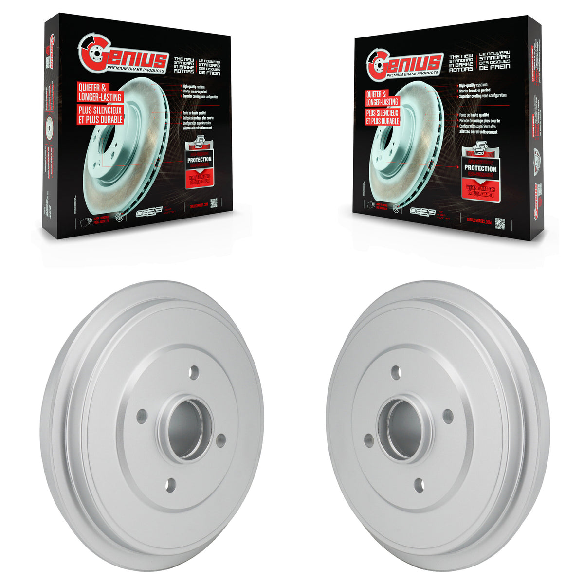 Rear Coated Brake Drums Pair For Nissan Micra Versa Note KG-102041