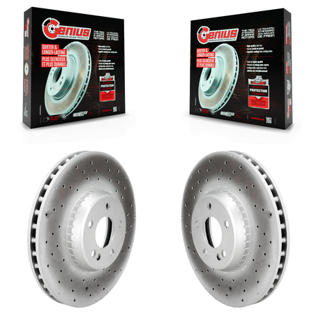 Front Coated Disc Brake Rotors Pair For Mercedes-Benz GLC300 C300 C400 C350e KG-102049