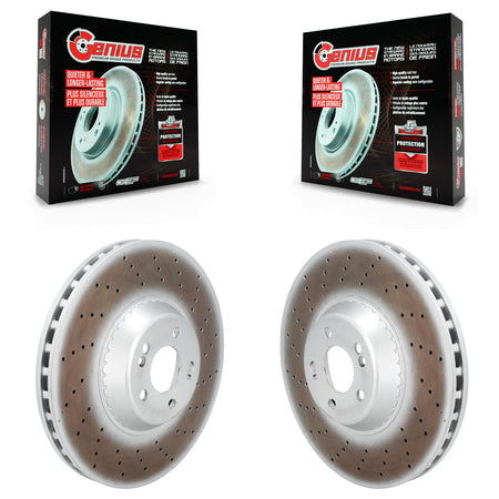 Front Coated Disc Brake Rotors Pair For Mercedes-Benz S550 S560 S450 S550e KG-102051