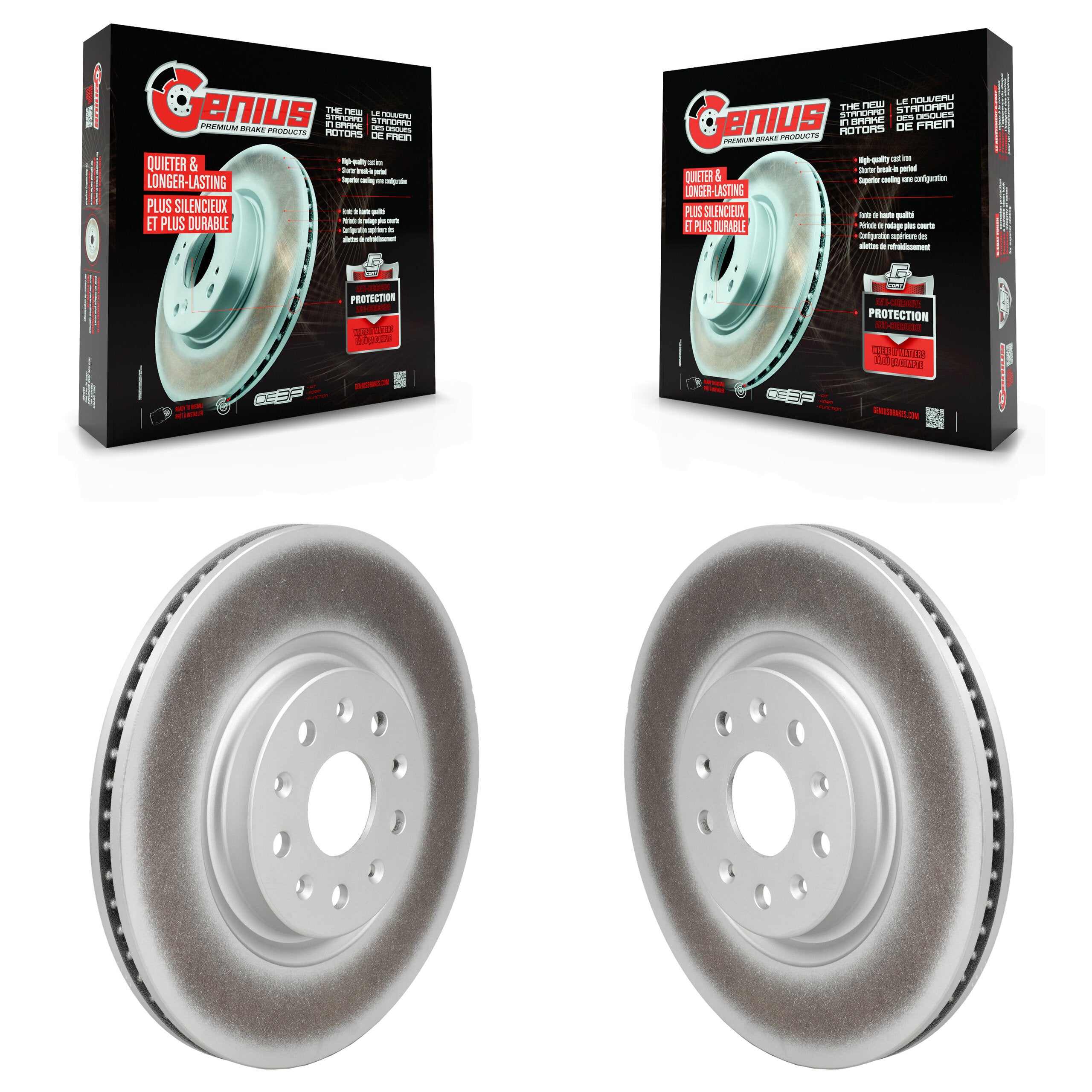 Rear Coated Disc Brake Rotors Pair For Chevrolet Corvette KG-102054