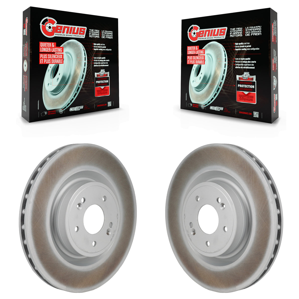 Rear Coated Disc Brake Rotor Pair For 2024-2026 Genesis G70 With 340mm Diameter KG-102084