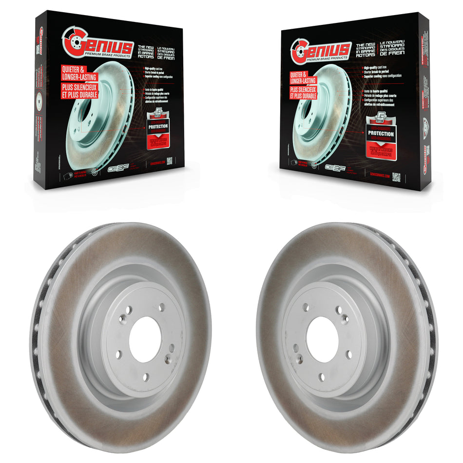 Rear Coated Disc Brake Rotor Pair For 2024-2026 Genesis G70 With 340mm Diameter KG-102084