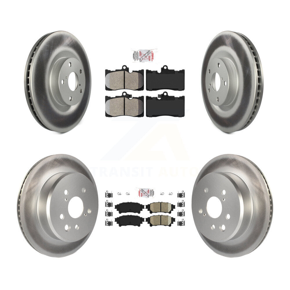 Front Semi-Metallic Rear Ceramic Pad & Coated Brake Rotor Kit (6Pc) For Lexus IS300 IS350 KGA-100003