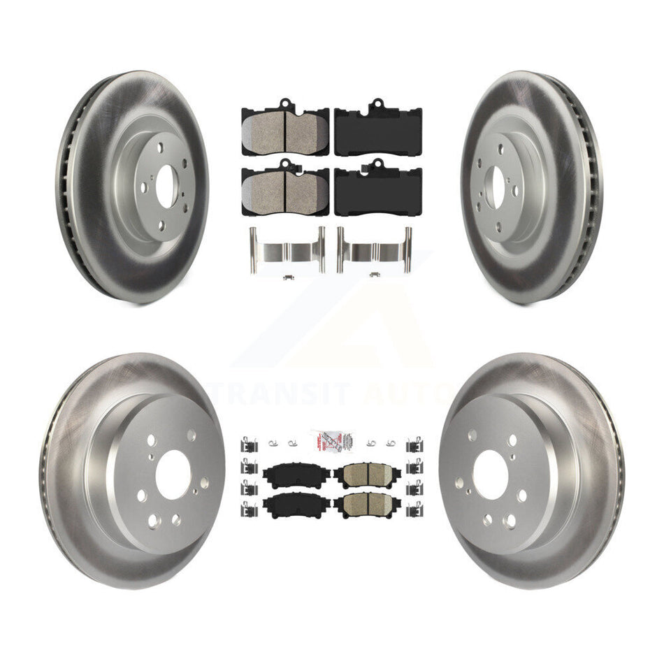 Front Semi-Metallic Rear Ceramic Pad & Coated Brake Rotor Kit (6Pc) For Lexus IS300 IS350 KGA-100003