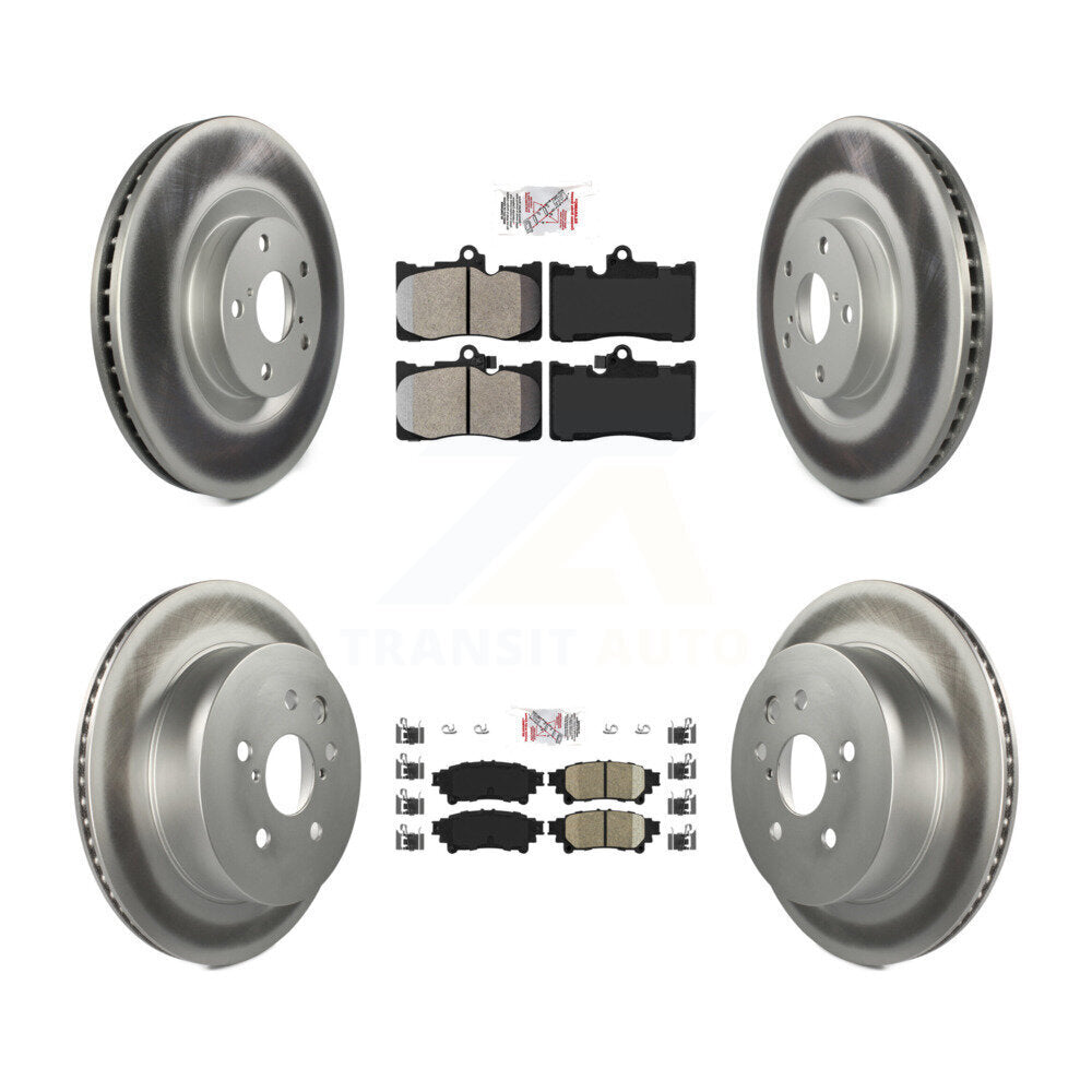 Front Semi-Metallic Rear Ceramic Pad & Coated Disc Brake Rotors Kit (6Pc) For Lexus IS350 KGA-100005