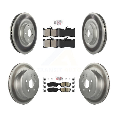 Front Semi-Metallic Rear Ceramic Pad & Coated Disc Brake Rotors Kit (6Pc) For Lexus IS350 KGA-100005