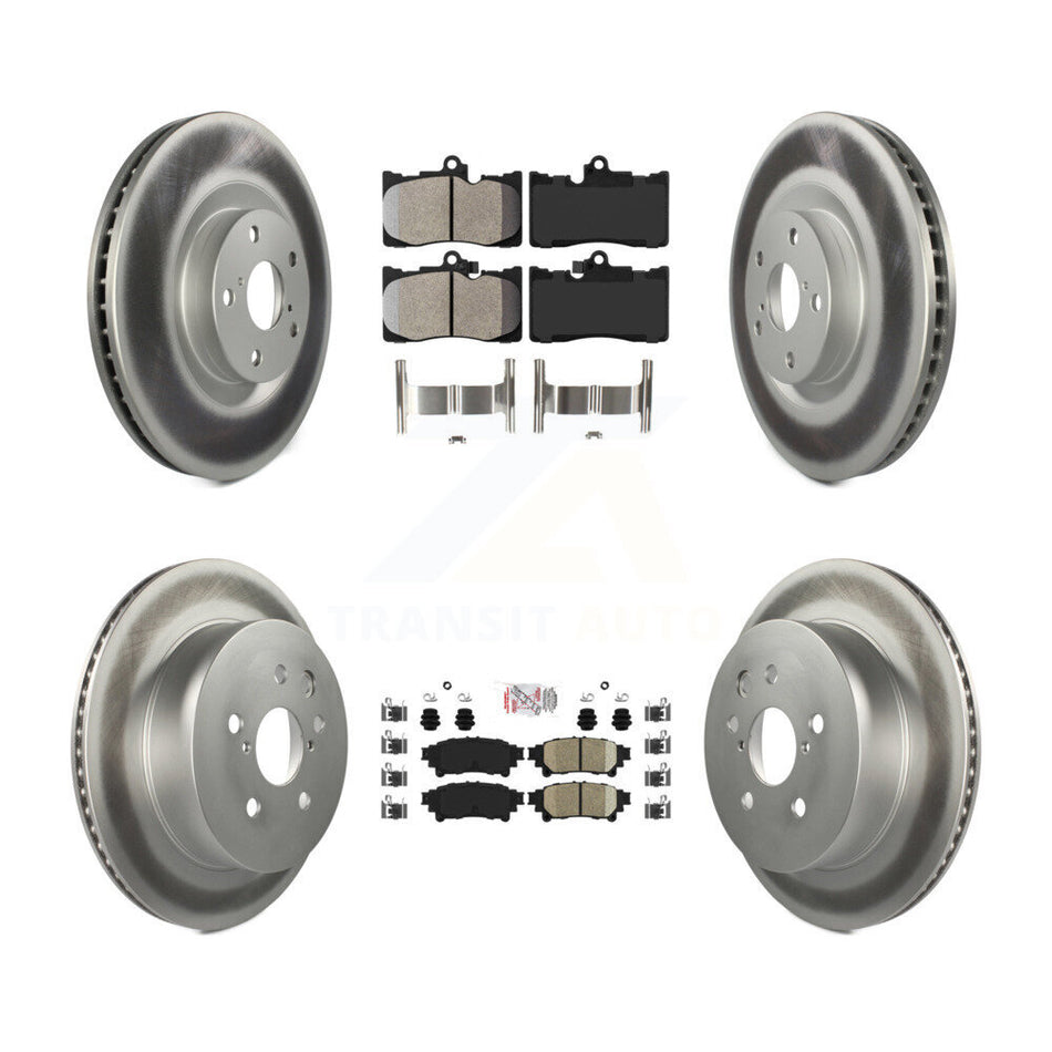 Front Semi-Metallic Rear Ceramic Pad & Coated Disc Brake Rotors Kit (6Pc) For Lexus IS350 KGA-100006