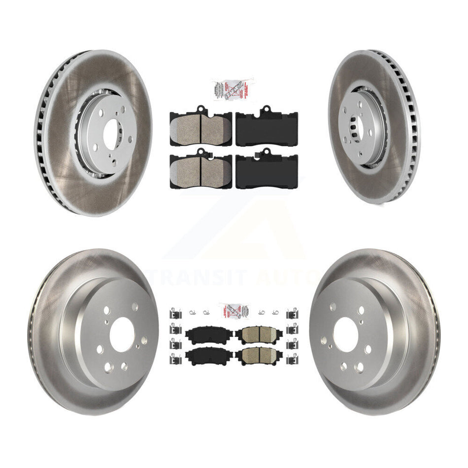 Front Semi-Metallic Rear Ceramic Pad & Coated Brake Rotor Kit (6Pc) For Lexus IS350 IS300 KGA-100007