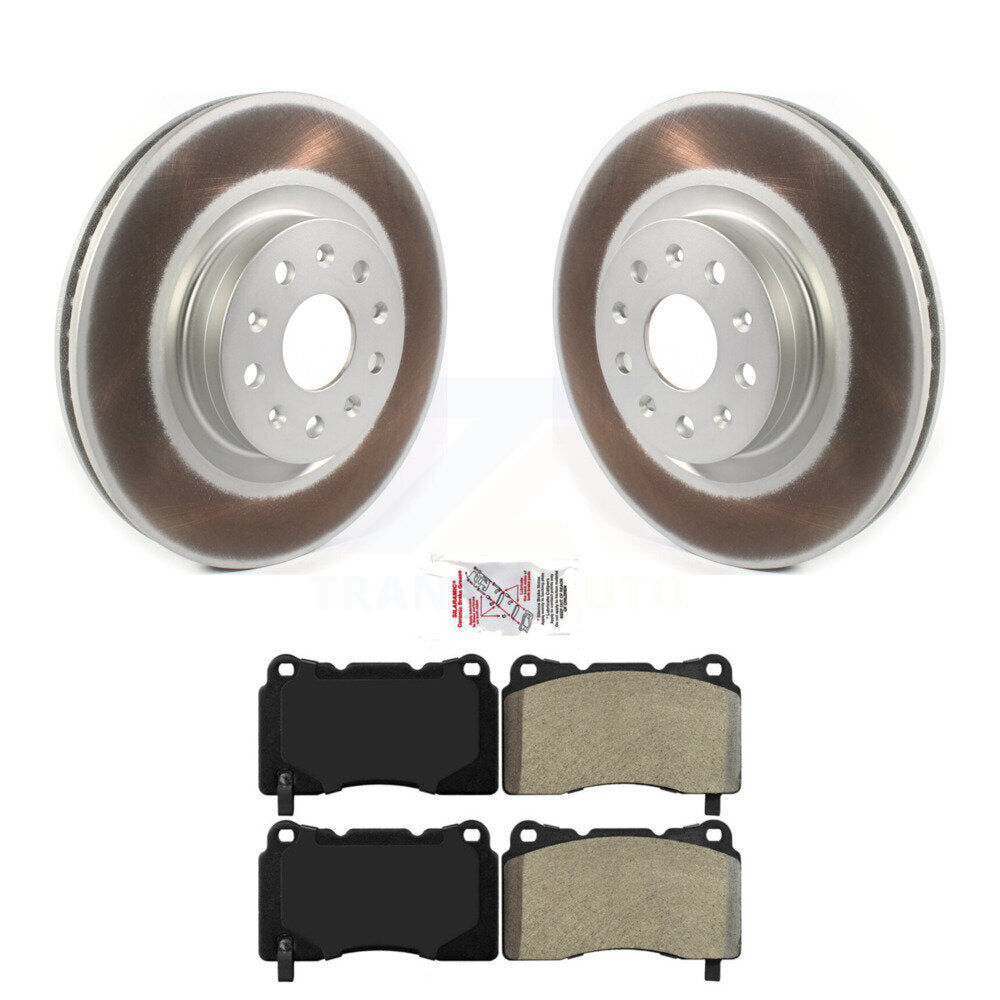 Front Coated Disc Brake Rotors And Semi-Metallic Pads Kit For Cadillac CTS CT6 KGA-100043
