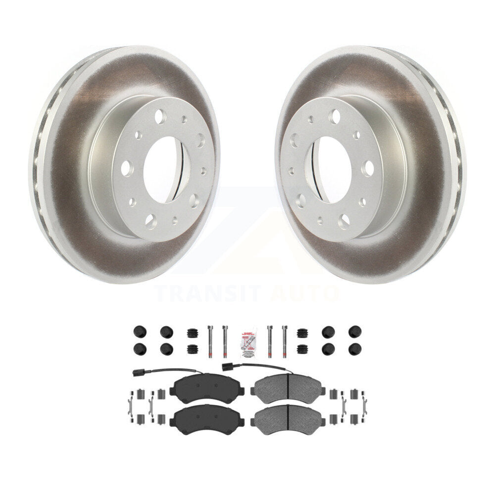 Front Coated Disc Brake Rotors And Semi-Metallic Pad Kit For Ram ProMaster 2500 3500 1500 KGA-100079