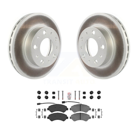 Front Coated Disc Brake Rotors And Semi-Metallic Pad Kit For Ram ProMaster 2500 3500 1500 KGA-100079