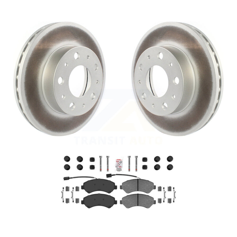 Front Coated Disc Brake Rotors And Semi-Metallic Pad Kit For Ram ProMaster 2500 3500 1500 KGA-100079