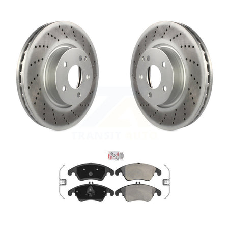 Front Coated Brake Rotor Semi-Metallic Pad Kit For Mercedes-Benz C300 E350 C350 E400 E250 KGA-100115
