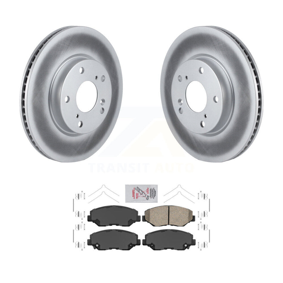 Front Coated Disc Brake Rotors And Ceramic Pads Kit For Honda Civic KGA-100116