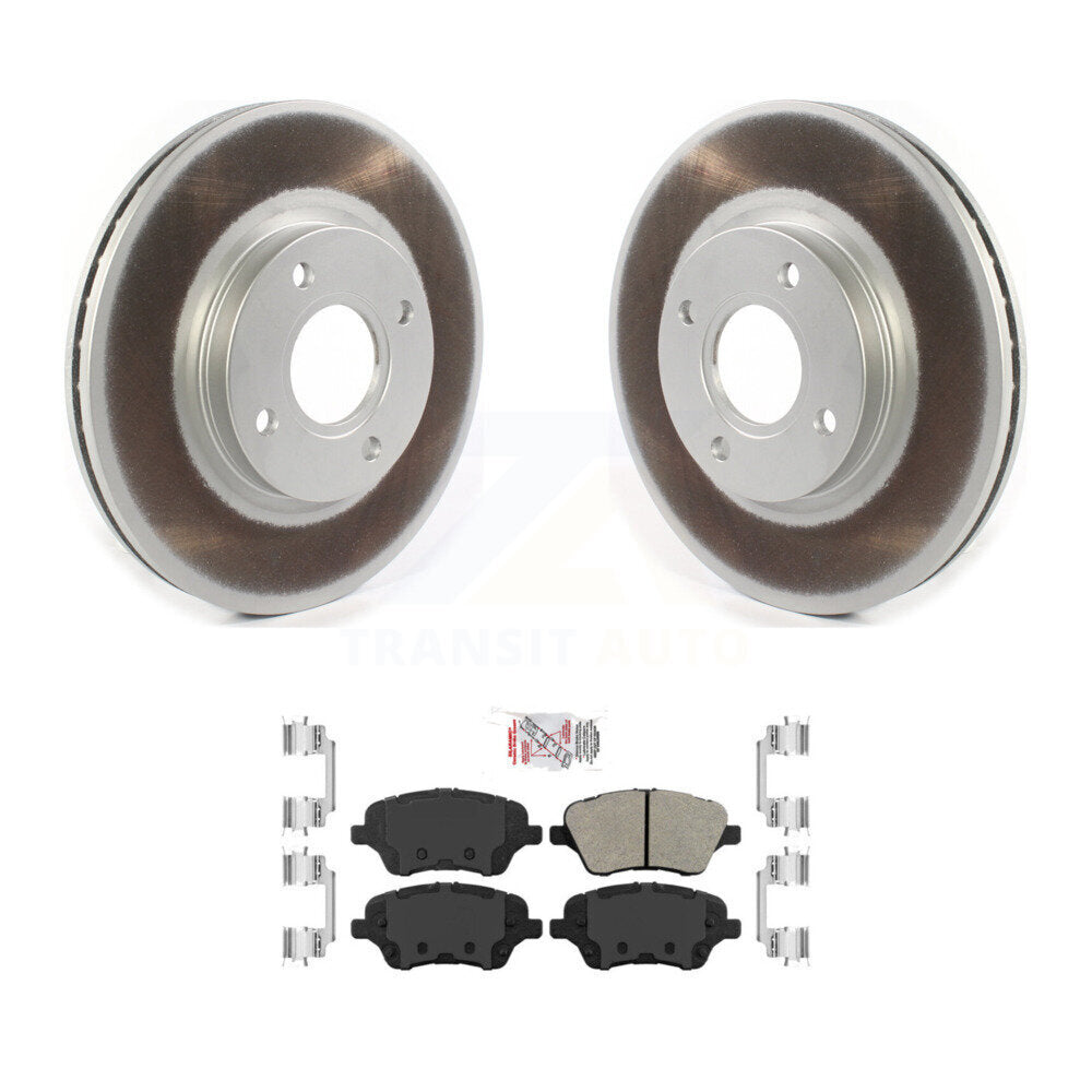 Front Coated Disc Brake Rotors And Semi-Metallic Pads Kit For 2014-2019 Ford Fiesta ST KGA-100142