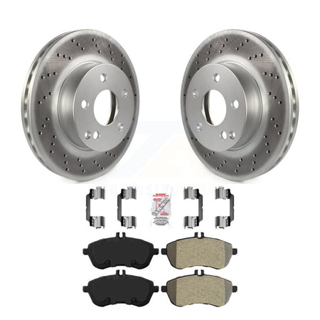 Front Coated Disc Brake Rotors And Semi-Metallic Pad Kit For Mercedes-Benz C300 C250 C230 KGA-100177