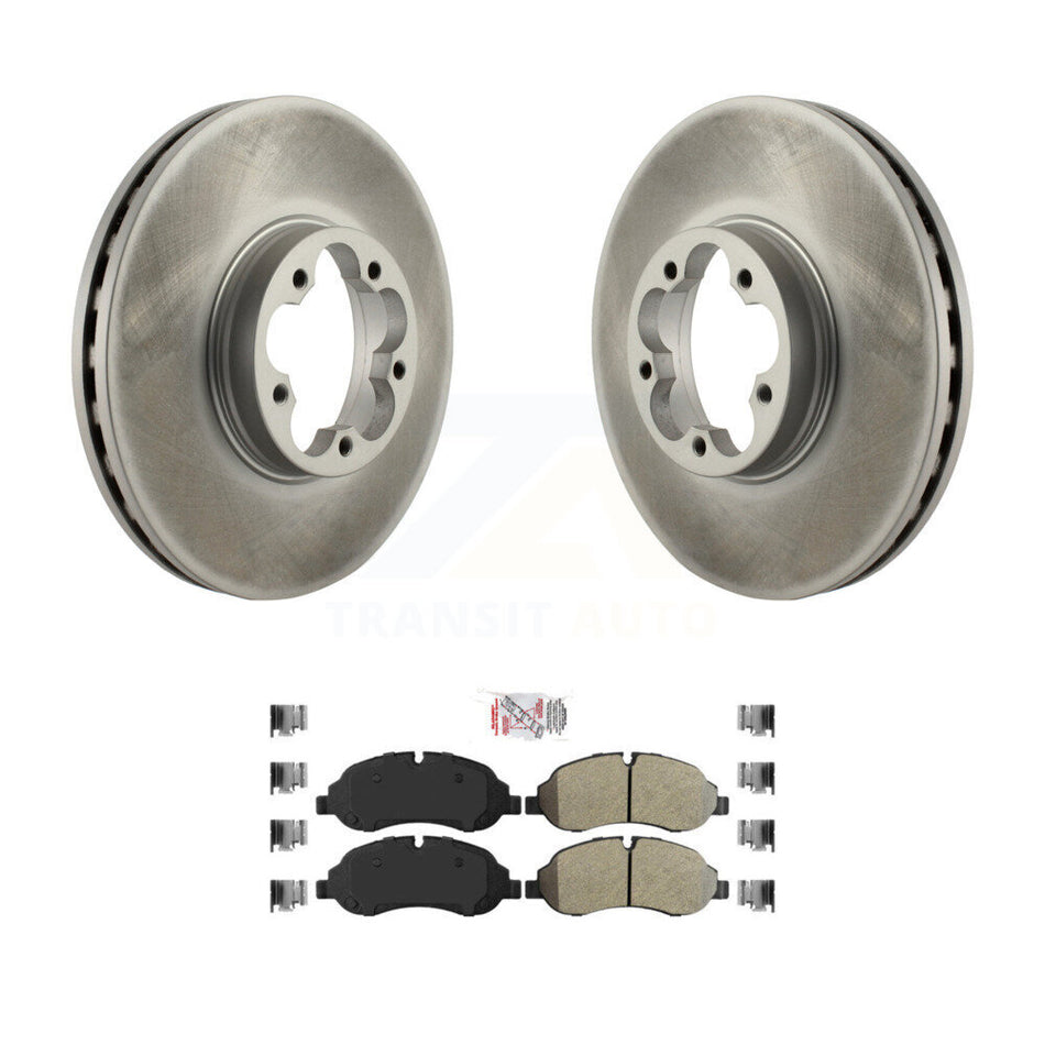 Front Coated Disc Brake Rotors And Semi-Metallic Pads Kit For Ford Transit-350 HD KGA-100207