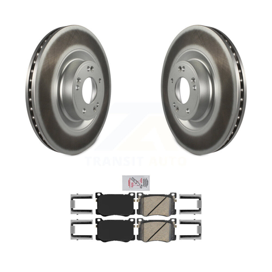 Front Coated Disc Brake Rotors And Ceramic Pads Kit For Hyundai Genesis G80 Kia K900 3.8L KGA-100227