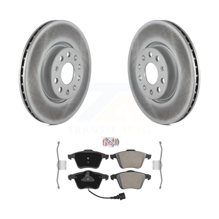 Front Coated Disc Brake Rotors & Semi-Metallic Pad Kit For 2008-2009 Audi TT Quattro 3.2L KGA-100232
