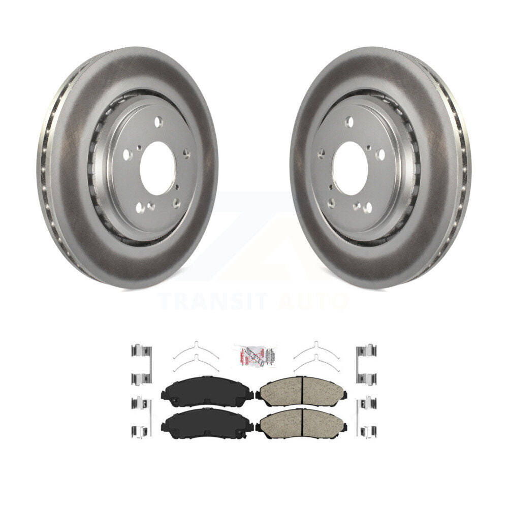 Front Coated Disc Brake Rotors And Ceramic Pads Kit For Honda Pilot Ridgeline Acura MDX KGA-100283