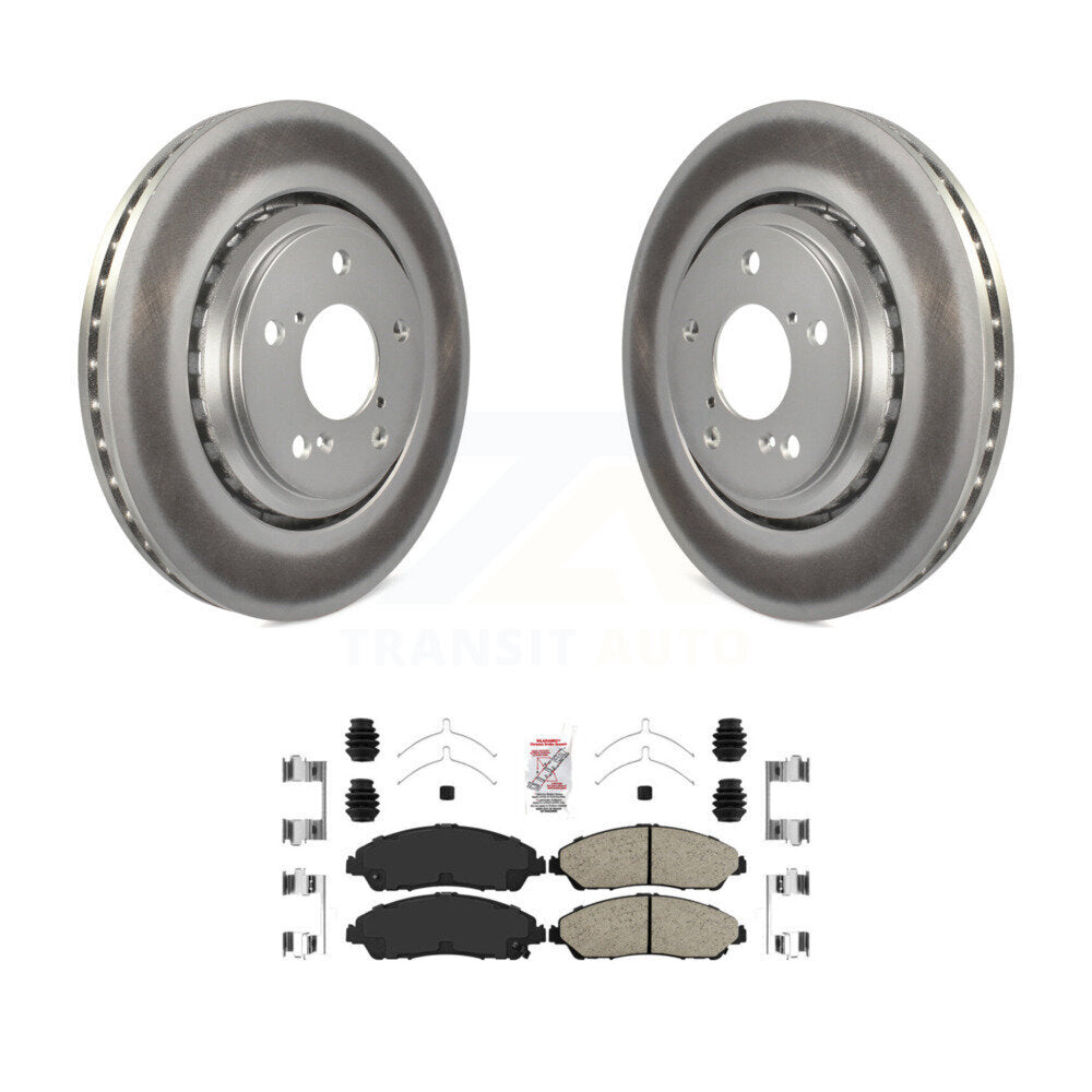 Front Coated Disc Brake Rotors And Ceramic Pads Kit For Honda Pilot Ridgeline Acura MDX KGA-100284