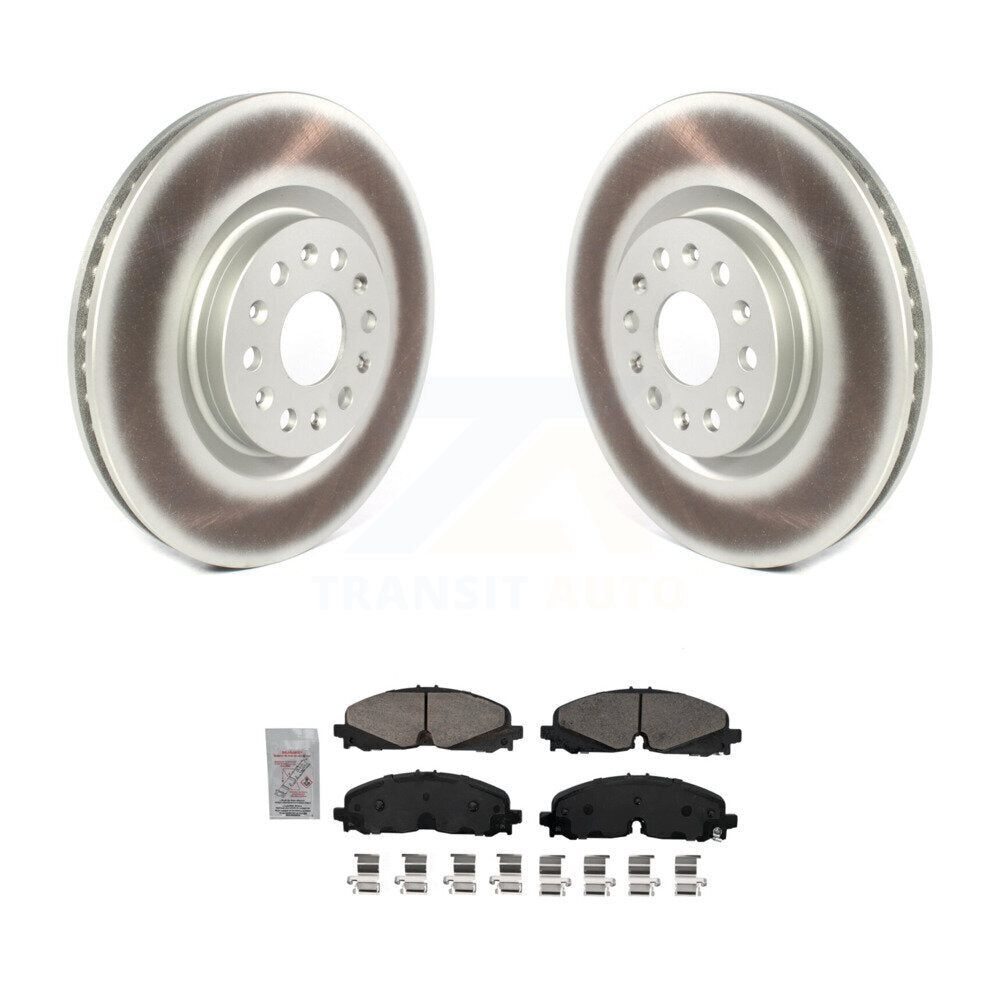 Front Coated Disc Brake Rotor And Ceramic Pad Kit For 2021 Cadillac XT5 Buick Enclave XT6 KGA-100291
