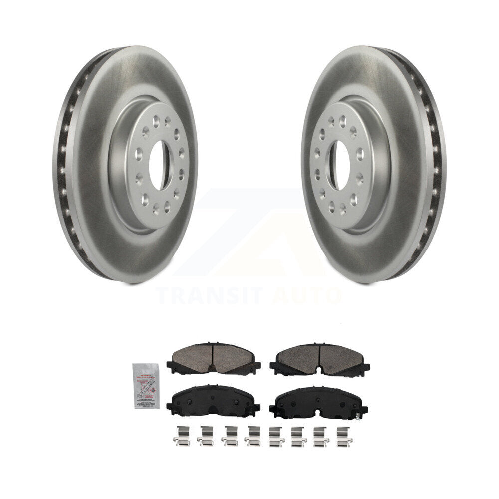 Front Coated Brake Rotor & Ceramic Pad Kit For Chevrolet Traverse Blazer GMC Acadia Buick KGA-100292