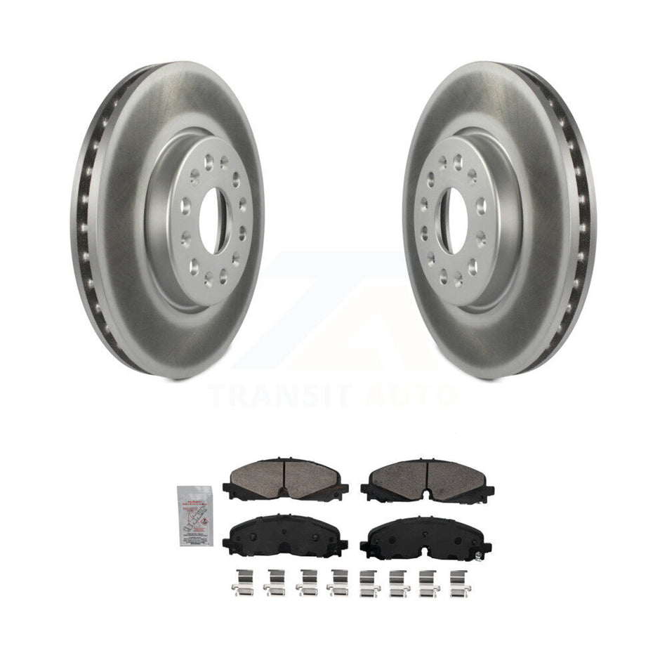 Front Coated Brake Rotor & Ceramic Pad Kit For Chevrolet Traverse Blazer GMC Acadia Buick KGA-100292